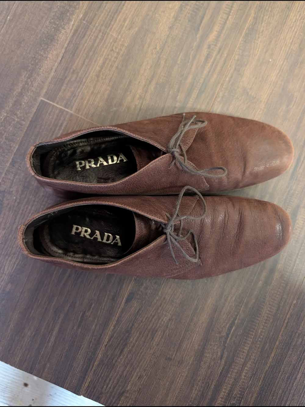 PRADA Soft Brown Leather Men's Chukka Boots Derbies Prada Sz 8 (US 9.5)